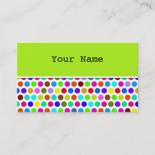 Colored Polka Dots Pattern + your back & text Business Card