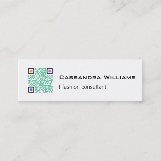 Colored QR CODE Mini Business Cards (Front)