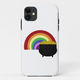 Colored Rainbow And Pot Of Gold iPhone 11 Case