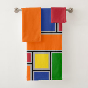 Colored Rectangles  Bath Towel Set