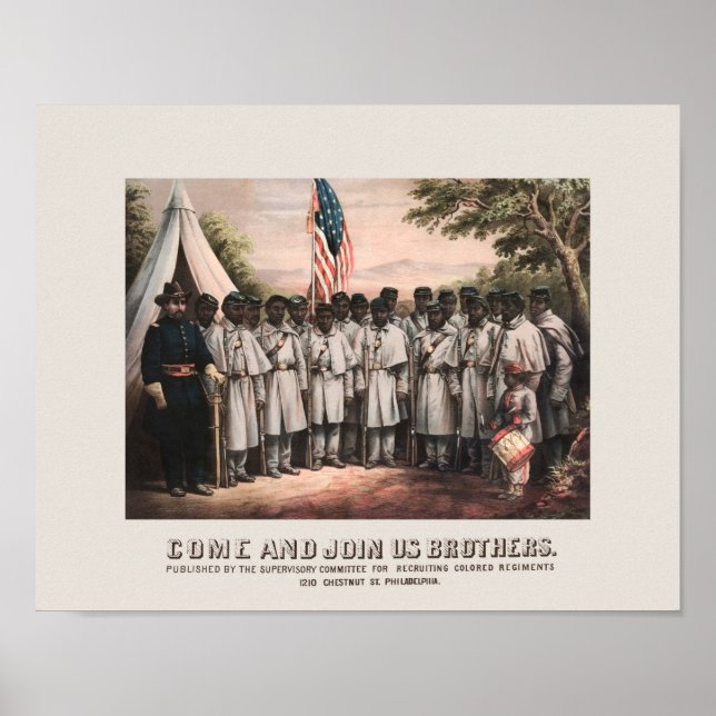 Colored Regiment Recruiting Poster - Civil War (Front)