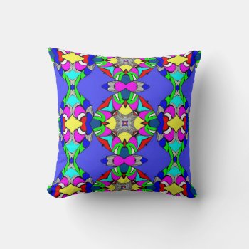 Colored Retro Kaleidoscope Art Cushion by Recipecard at Zazzle