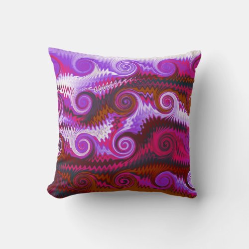 Colored Retro Swirl Art Design Abstract Throw Pillow