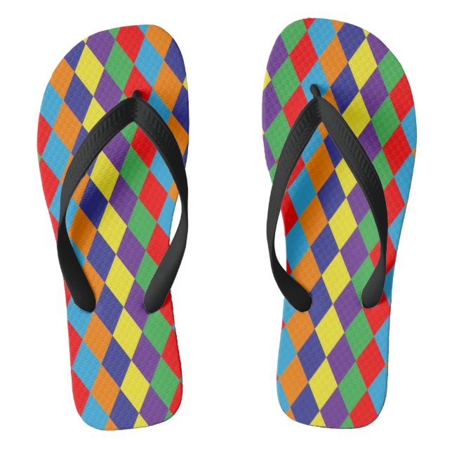 Colored rhombus flip flops (Footbed)