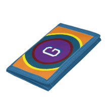 Colored Rings with Monogram Trifold Wallet