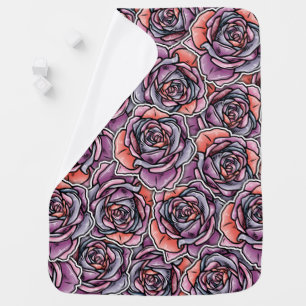 Colored Rose Flower Baby Blanket