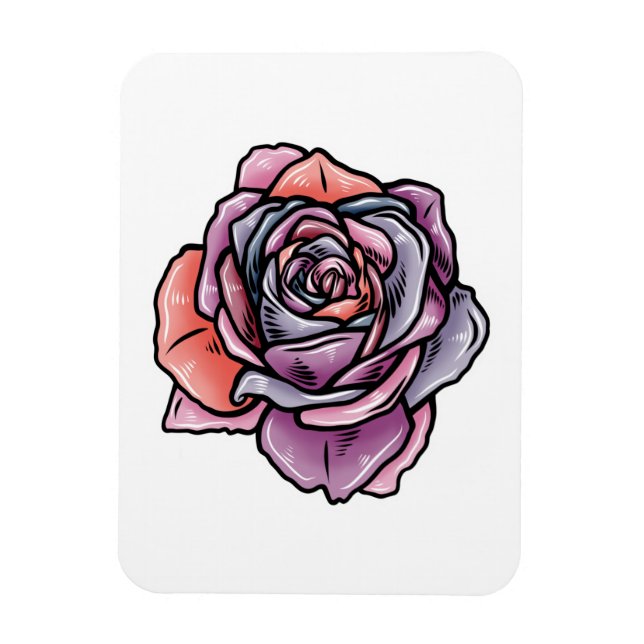 Colored Rose Flower Magnet (Vertical)