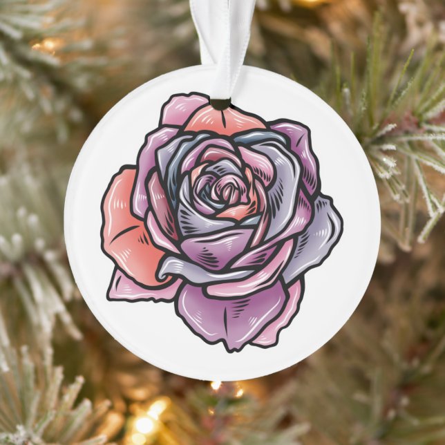 Colored Rose Flower Ornament (Tree)