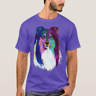 Colored Rough Collie Dog  T-Shirt