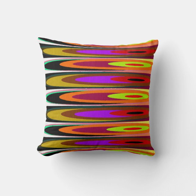 Colored Saucers Throw Pillow (Front)