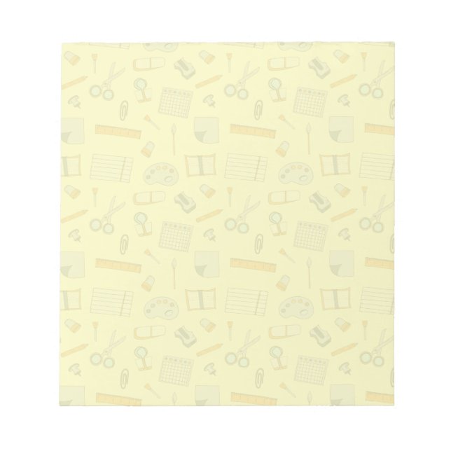 Colored School Supplies Pattern Notepad (Front)