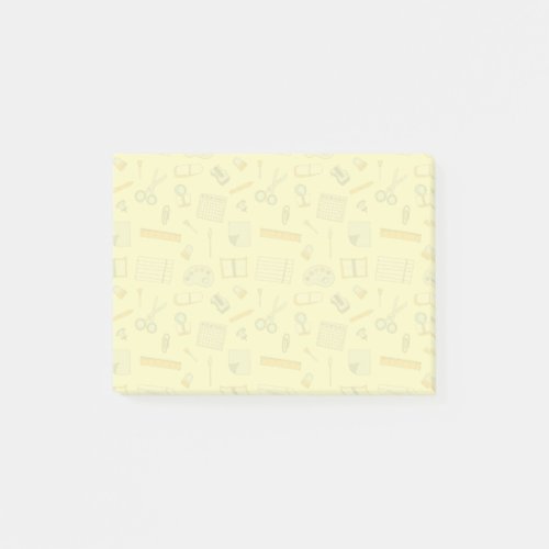 Colored School Supplies Pattern Post_it Notes