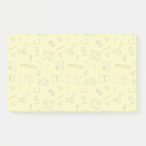 Colored School Supplies Pattern Post_it Notes