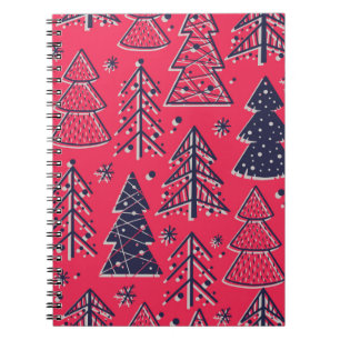 Colored seamless pattern wallpaper with christmas notebook