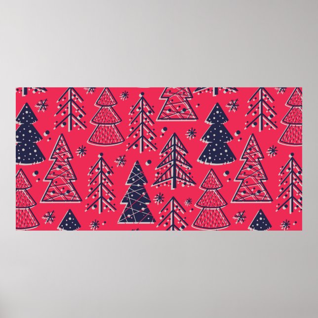 Colored seamless pattern wallpaper with christmas  poster (Front)