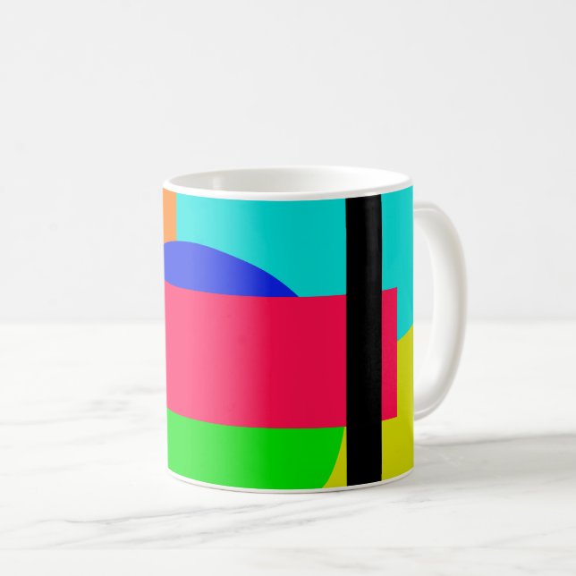 Colored shapes coffee mug (Front Right)