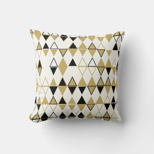 Colored shapes, geometric abstract pattern throw pillow (Front)
