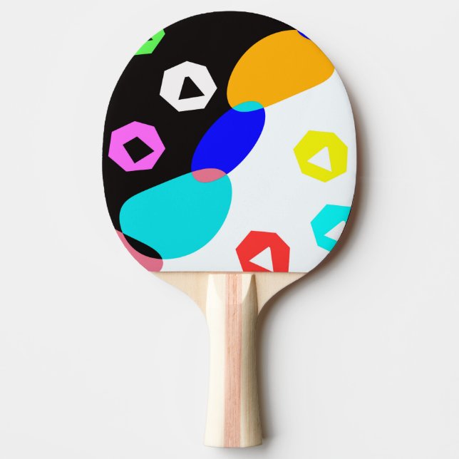 Colored shapes ping pong paddle (Front)