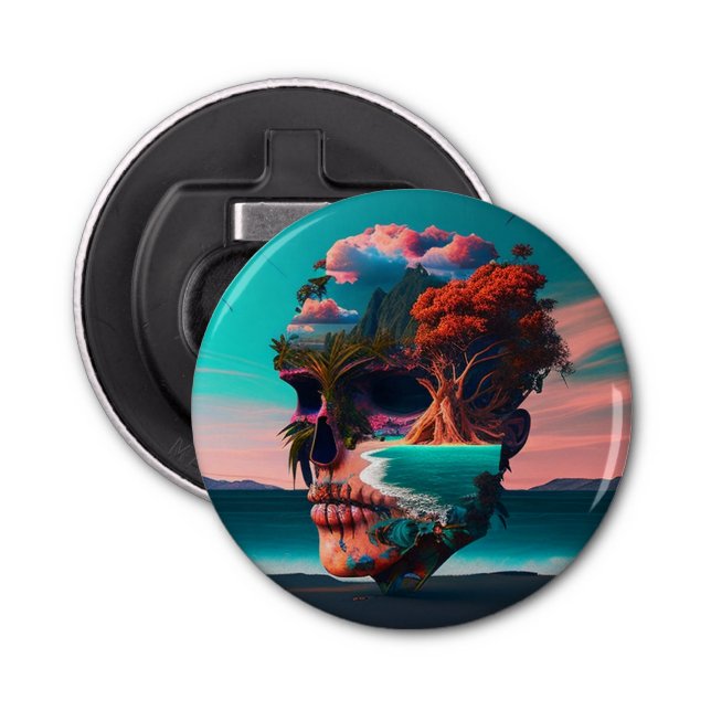 Colored Skull Head Bottle Opener (Front)