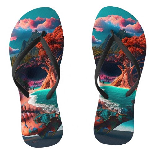 Colored skull head flip flops