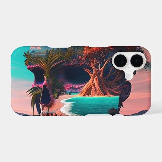 Colored skull head iPhone case (Back Horizontal)