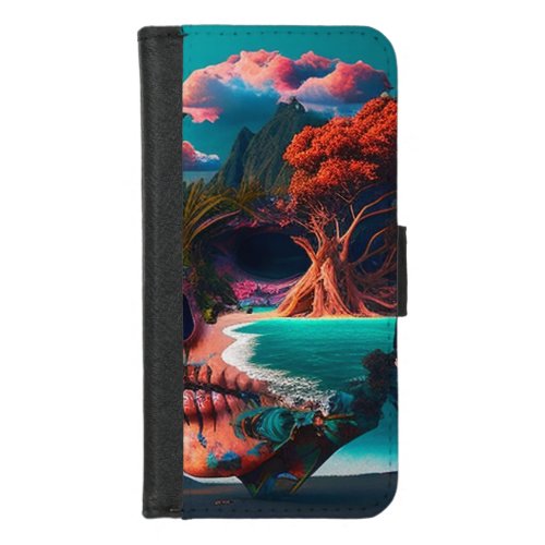 Colored skull head iPhone 87 wallet case