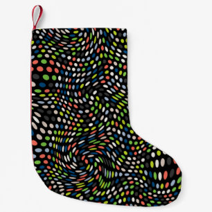 Colored small dots background. Circles wave. Abstr Christmas Stocking