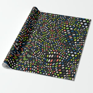 Colored small dots background. Circles wave. Abstr Wrapping Paper