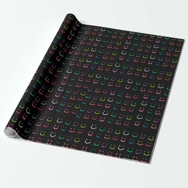Colored smiles wrapping paper (Unrolled)