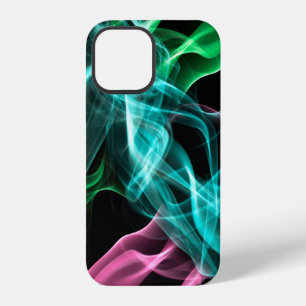 colored smoke isolated on a black backgroundabstra iPhone 12 case