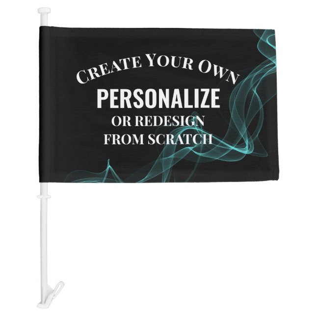 Colored Smoke - Teal Car Flag (Front)
