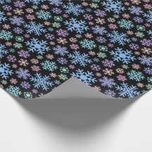Colored Snowflakes on Black Background Christmas