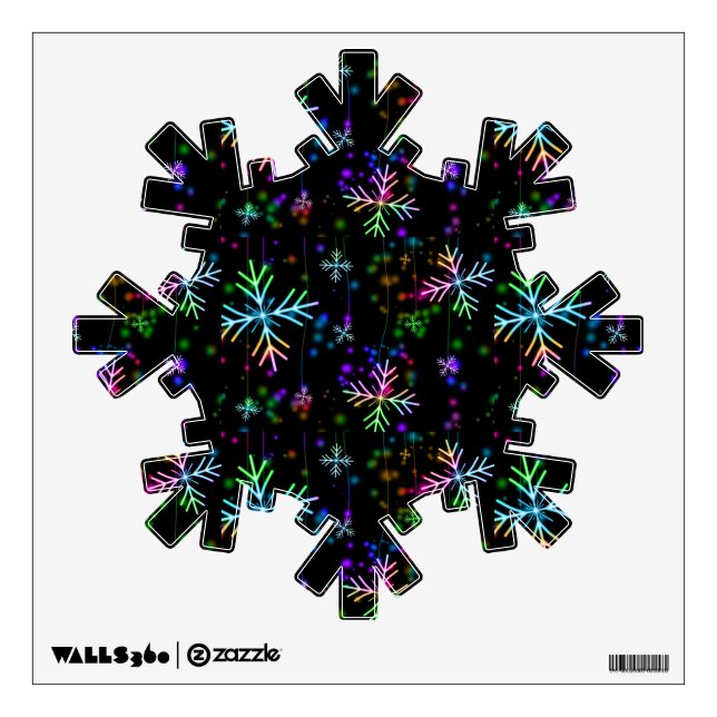 Colored Snowflakes Wall Decal (Front)