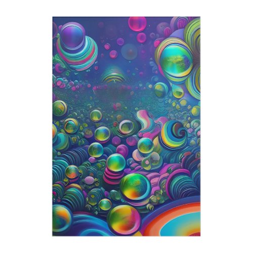 colored soap bubbles acrylic print