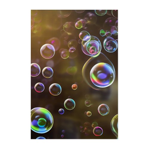 colored soap bubbles acrylic print