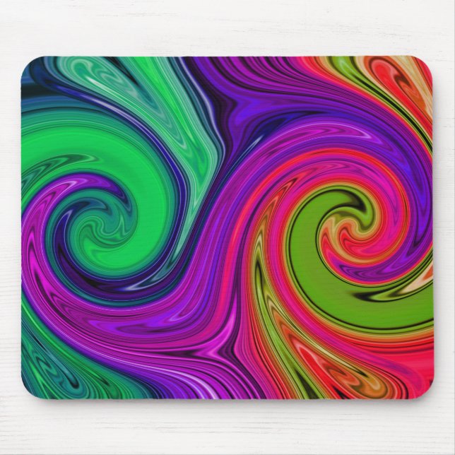 Colored Spectrum Seven Swirl Mousepad (Front)