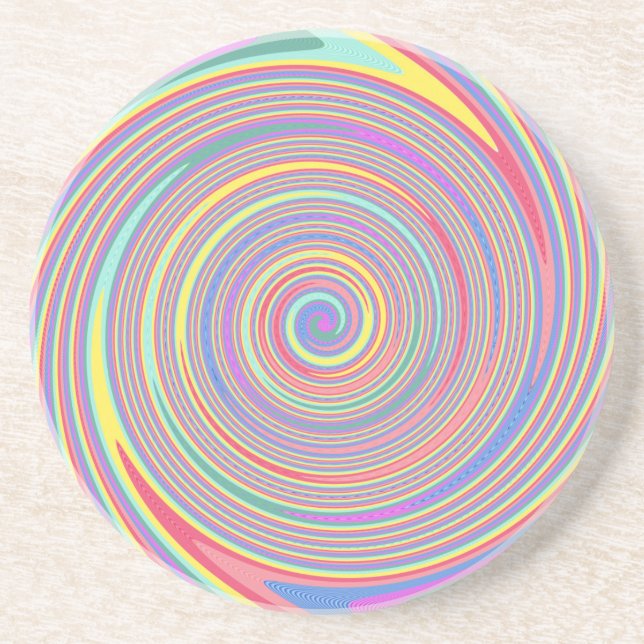 Colored Spiral Swirl Coaster (Front)
