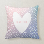 Colored spot print with heart personalized throw pillow<br><div class="desc">Colored spot print with heart personalized yoga mat. Colors can be changed. With name detail never get your yoga mat mixed up with someone else's again.</div>