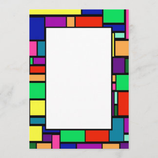 Colored Squares Border 1 Invitation