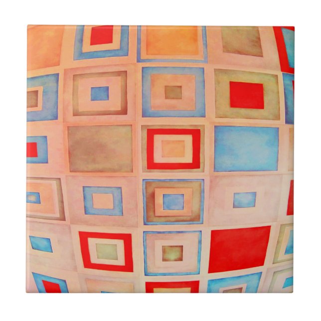 Colored squares ceramic tile (Front)