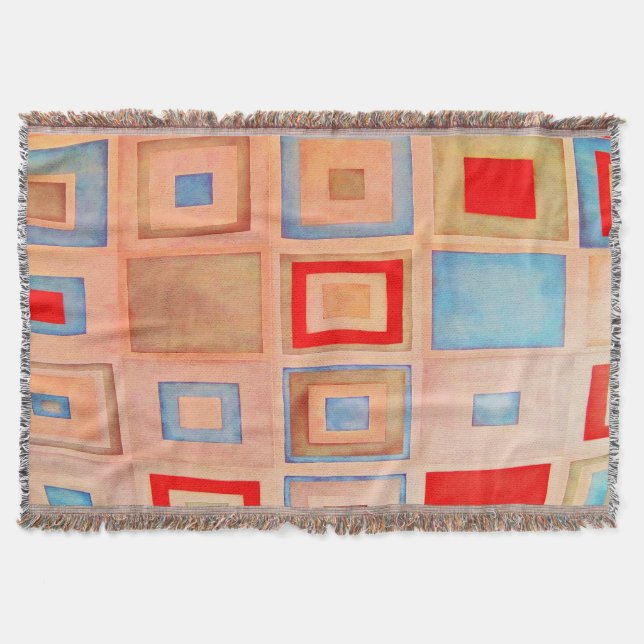 Colored squares throw blanket (Front)