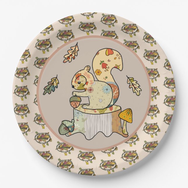 Colored squirrel paper plates (Front)