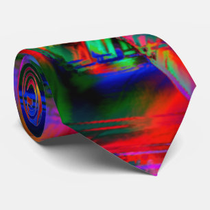 Colored stained squares with 'wrong brush strokes' neck tie