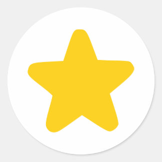 Colored Star Classic Round Sticker