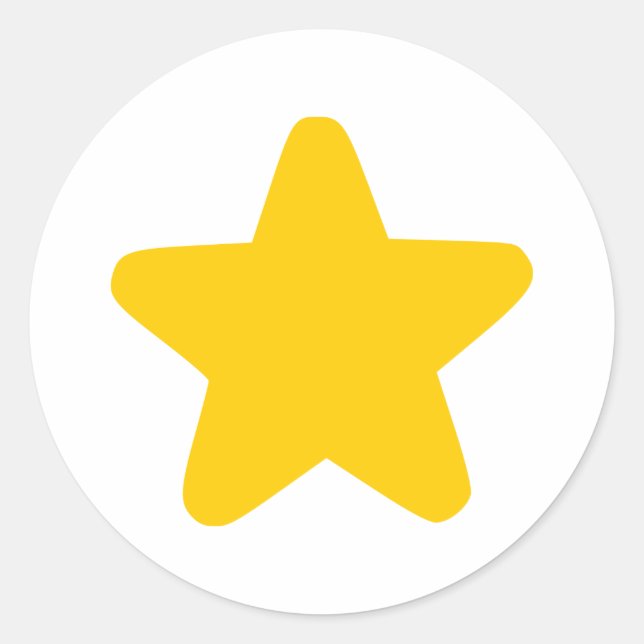 Colored Star Classic Round Sticker (Front)