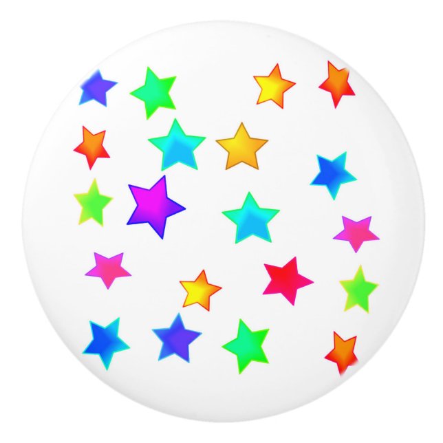 Colored Stars Door Knob (Front)