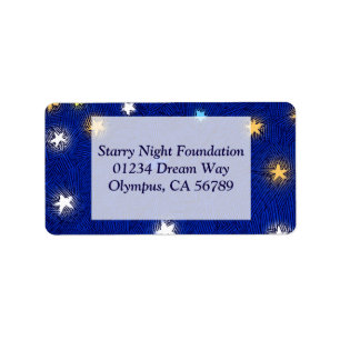 Colored Stars Etching Custom Address Label