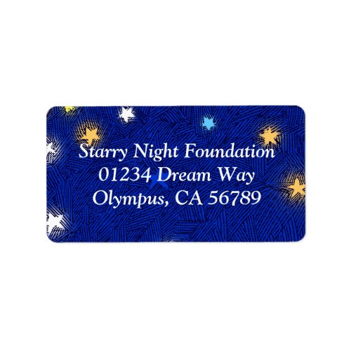 Colored Stars Etching Custom Address Label