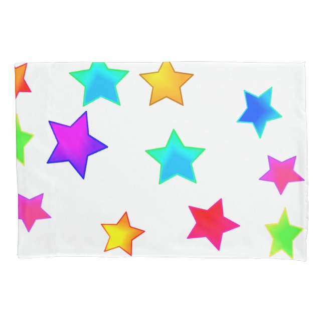 Colored Stars Pillow Case (Front)