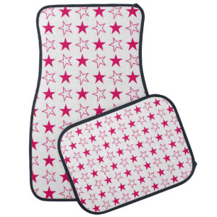 Colored stars seamless pattern, pink stars vintage car floor mat